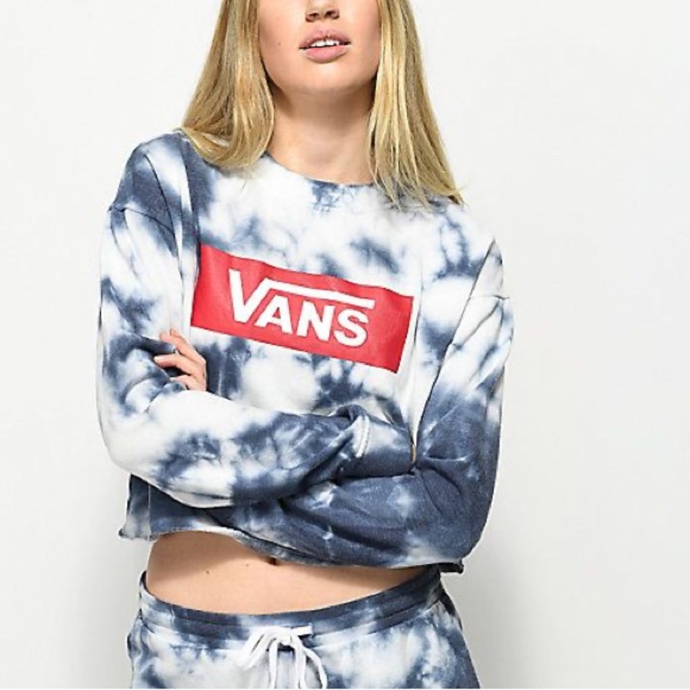 VANS Red Logo Tie-Dye Cropped sweatshirt